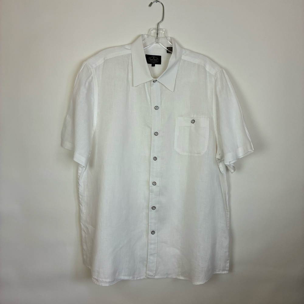 Nat Nast Luxury Originals Men’s Linen Short Sleeve Shirt - L